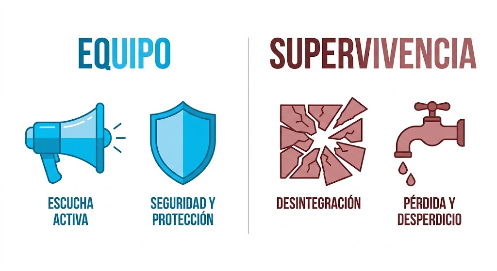 Infografía comparativa que diferencia entre una relación basada en la seguridad psicológica y una basada en la alerta constante. Infografía comparativa que diferencia entre una relación basada en la seguridad psicológica y una basada en la alerta constante.