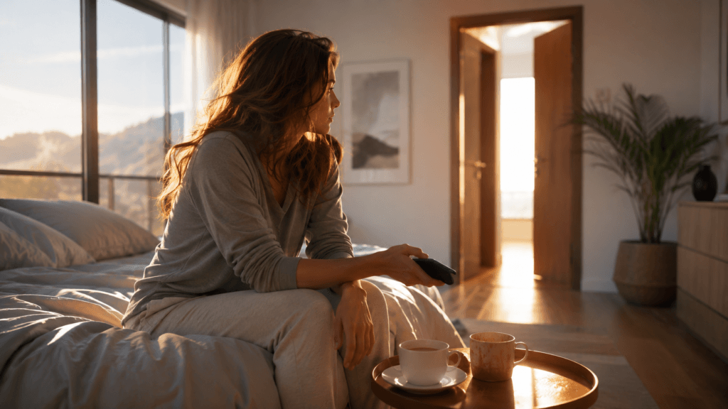 Mujer reflexionando sobre una relación que le hace sufrir, dependencia emocional y miedo a quedarse sola.