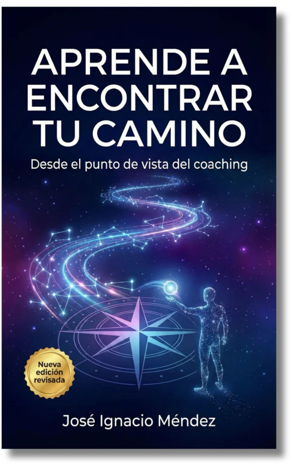 Portada del libro 'Aprende a encontrar tu camino' con un fondo oscuro y un camino luminoso.