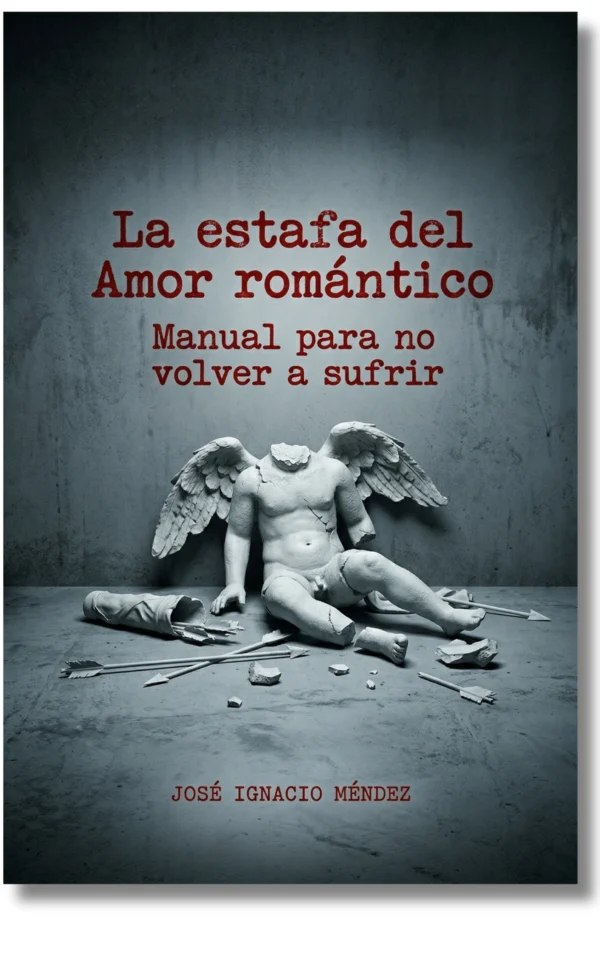 Portada de libro con escultura de un ángel roto