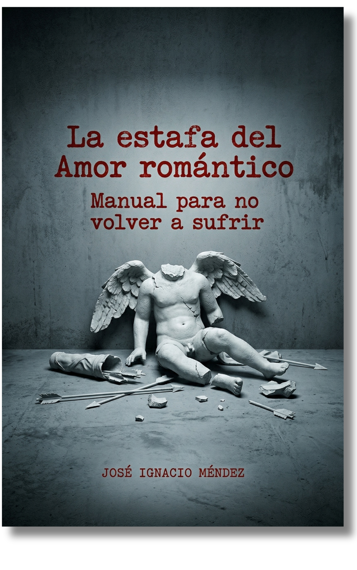 Portada de libro con escultura de un ángel roto